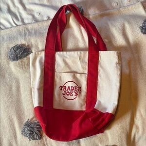 Trader Joe’s mini canvas bag -red